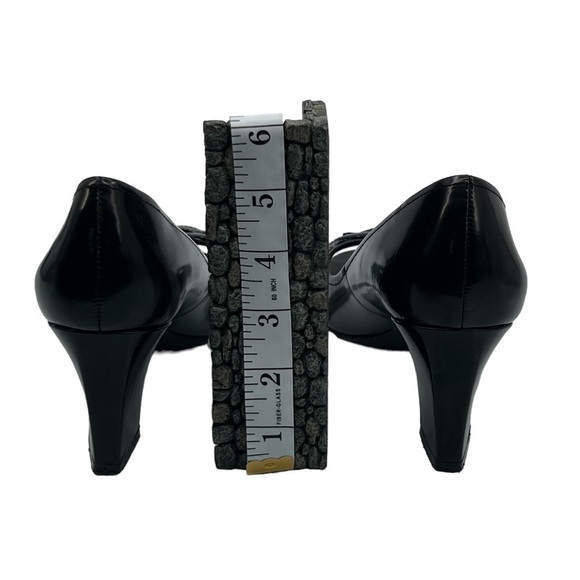 Franco Sarto Black The Artist’s Collection Natalia Buckle Peep Toe Heels Size 8 - Picture 7 of 11